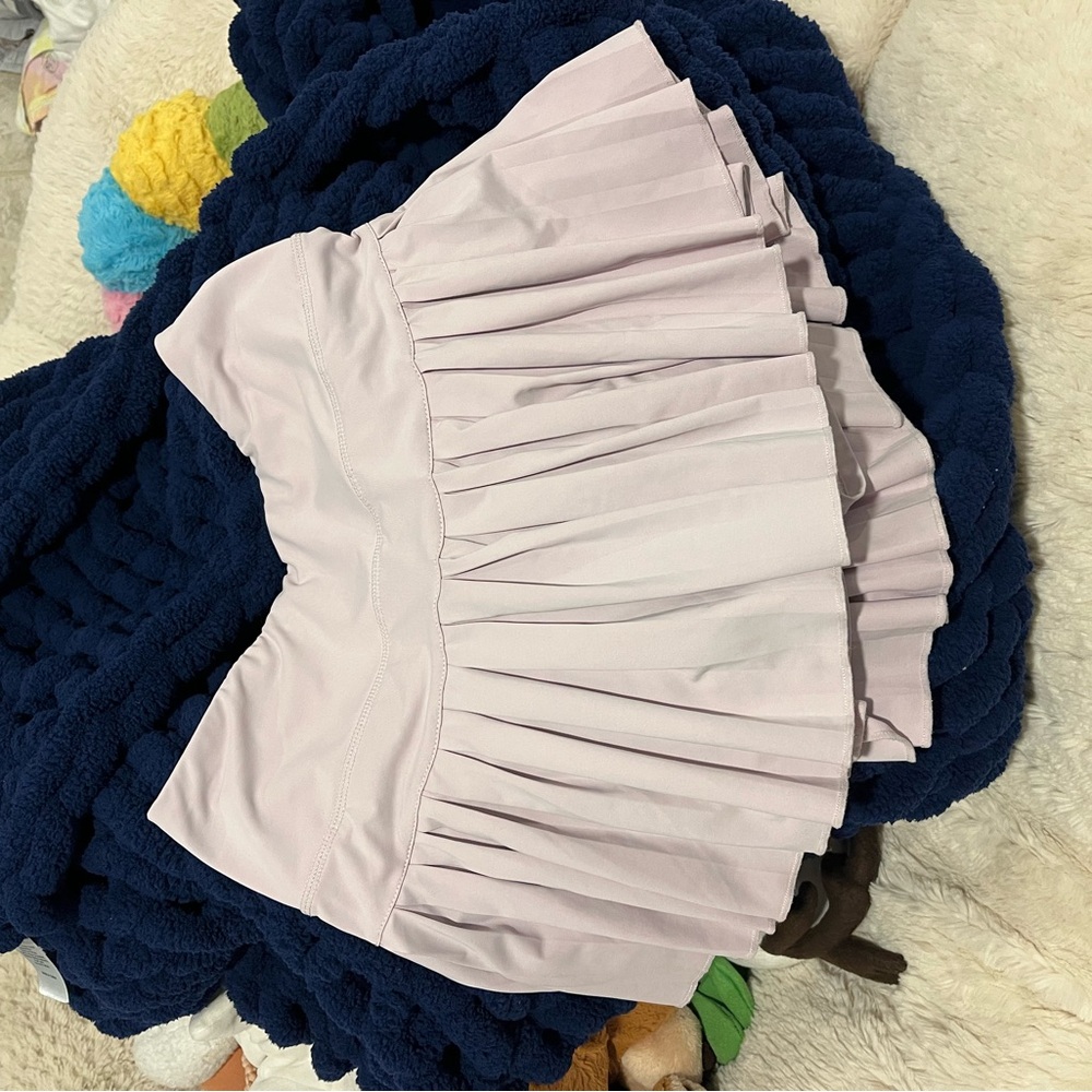 Pleated Mini Skirt in Light purple